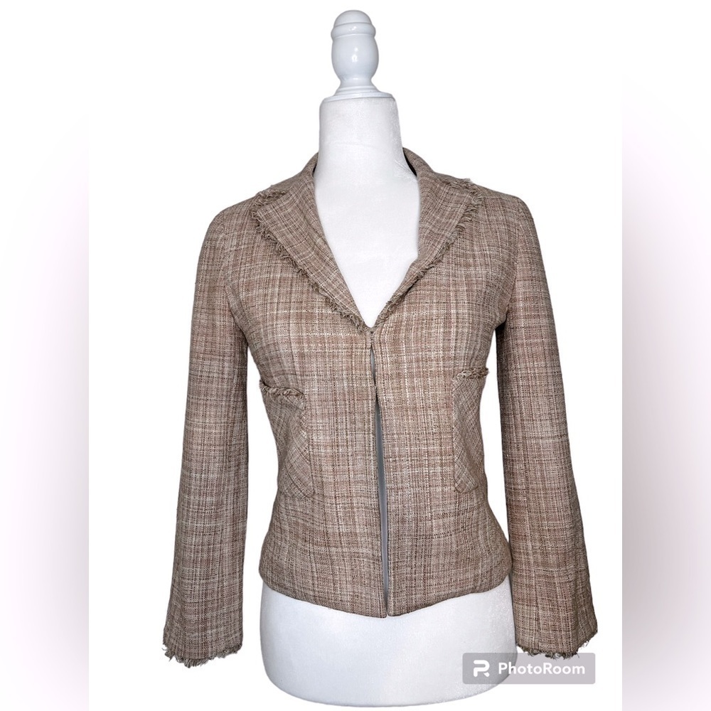 100% Silk BCBG Maxazria Tweed Jacket, XS